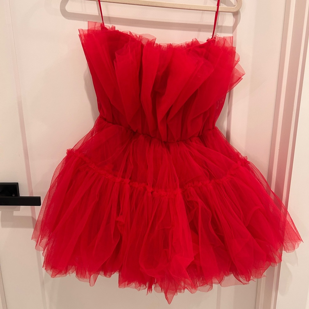 Kiki Riki Red Tulle Mini Dress